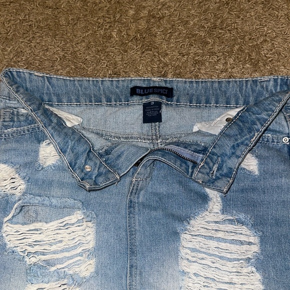 Vintage Blue spice Denim Ripped Mini Skirt - Picture 8 of 9